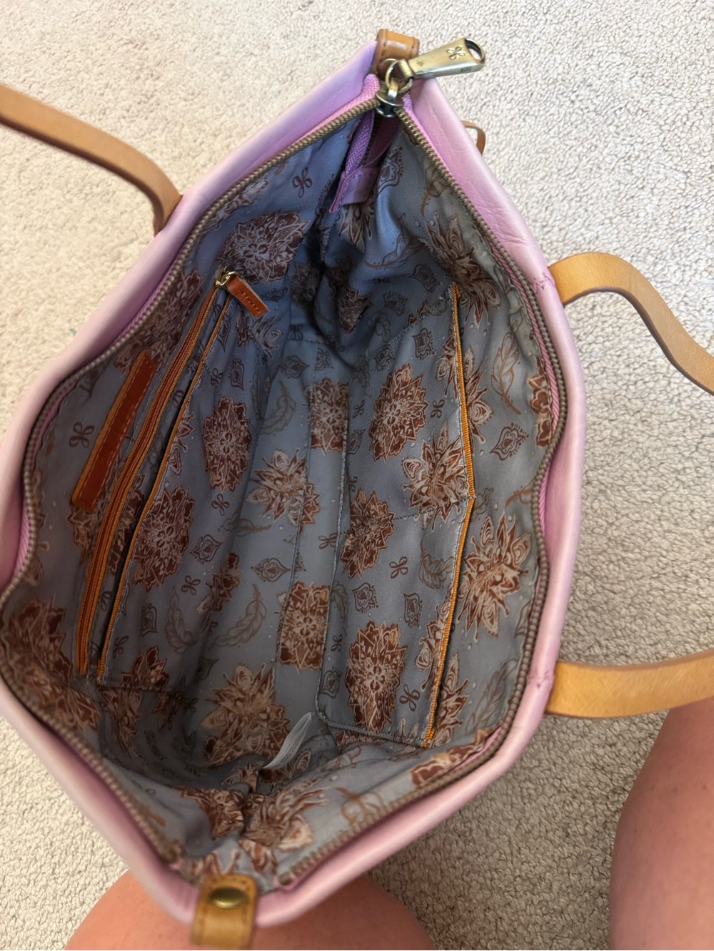 Hobo Cicely Pink Leather Tote Bag with Tan Handles - Picture 4 of 4